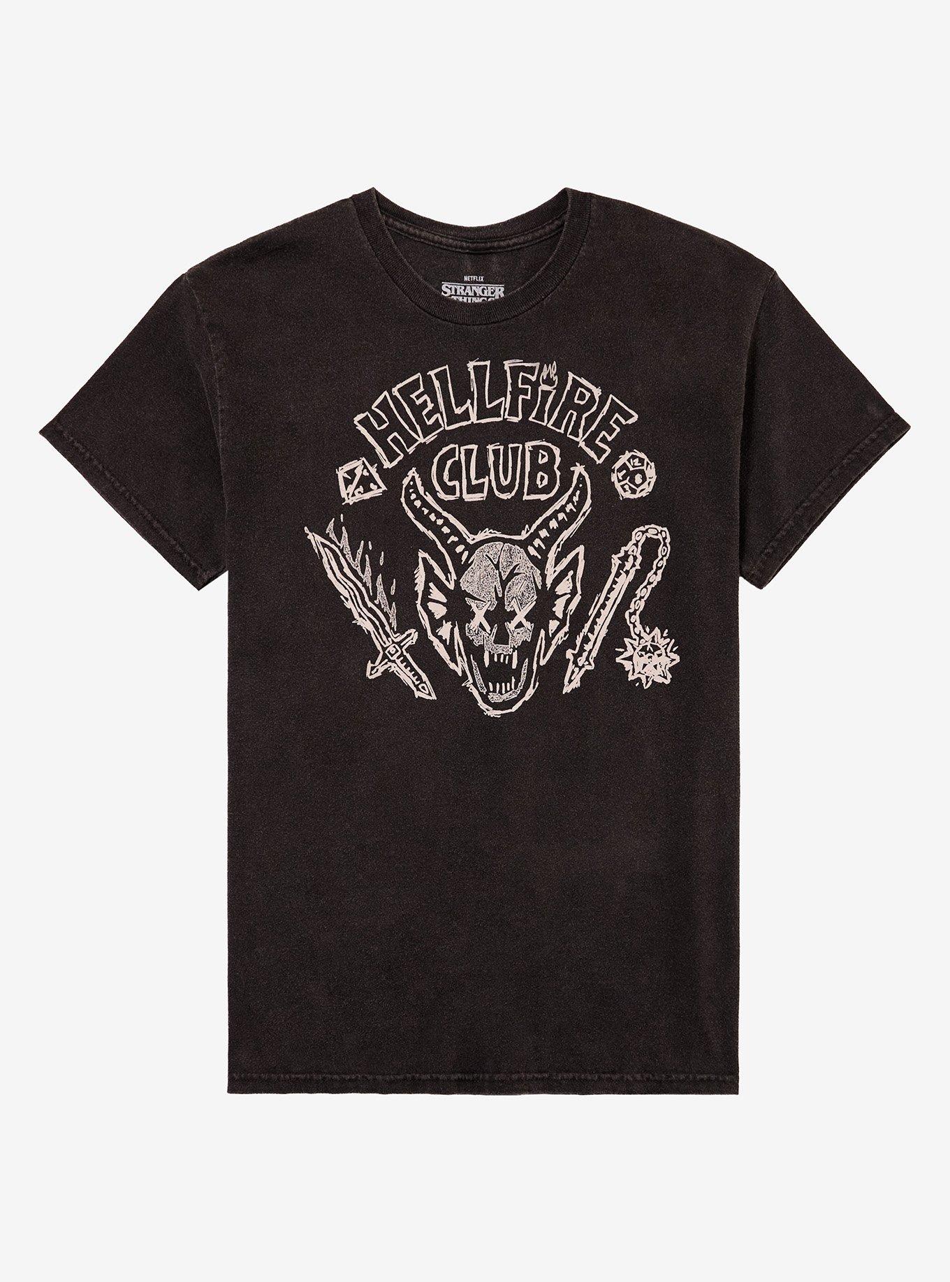 Stranger Things Hellfire Club Double-Sided Dark Wash T-Shirt