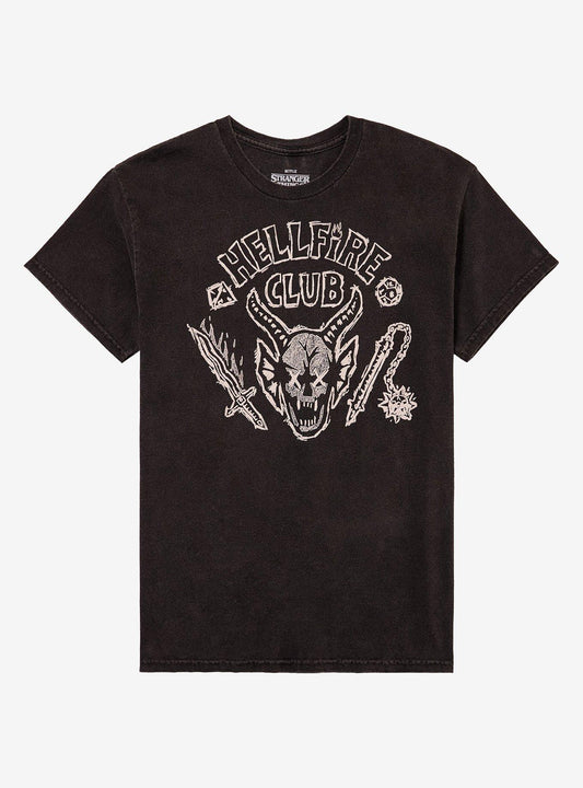 Stranger Things Hellfire Club Double-Sided Dark Wash T-Shirt