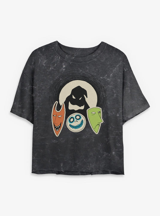 Disney The Nightmare Before Christmas Oogie Boogie And Friends Girls Mineral Wash Crop T-Shirt T-Shirt | Best-Selling Artwork | Top Pick For Fans