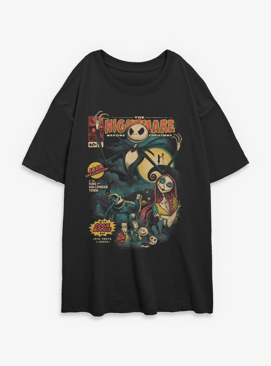 Disney The Nightmare Before Christmas Comic Cover Girls Oversized T-Shirt T-Shirt | High-Quality Print | Top Pick For Fans