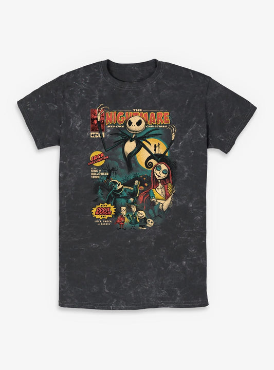 Disney The Nightmare Before Christmas Comic Cover Mineral Wash T-Shirt T-Shirt | Viral Style | Perfect For Daily Wear