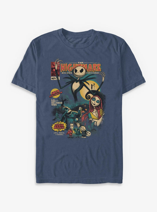 Disney The Nightmare Before Christmas Comic Cover Garment Dye T-Shirt T-Shirt | Viral Style | Perfect For Daily Wear