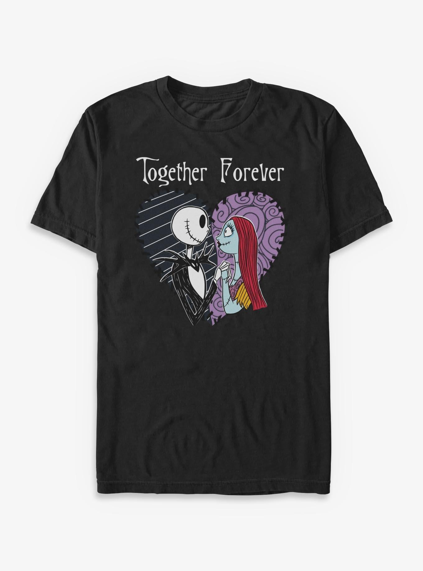 Disney The Nightmare Before Christmas Together Forever Jack Sally Heart T-Shirt T-Shirt | Exclusive Edition | Must-Have Style