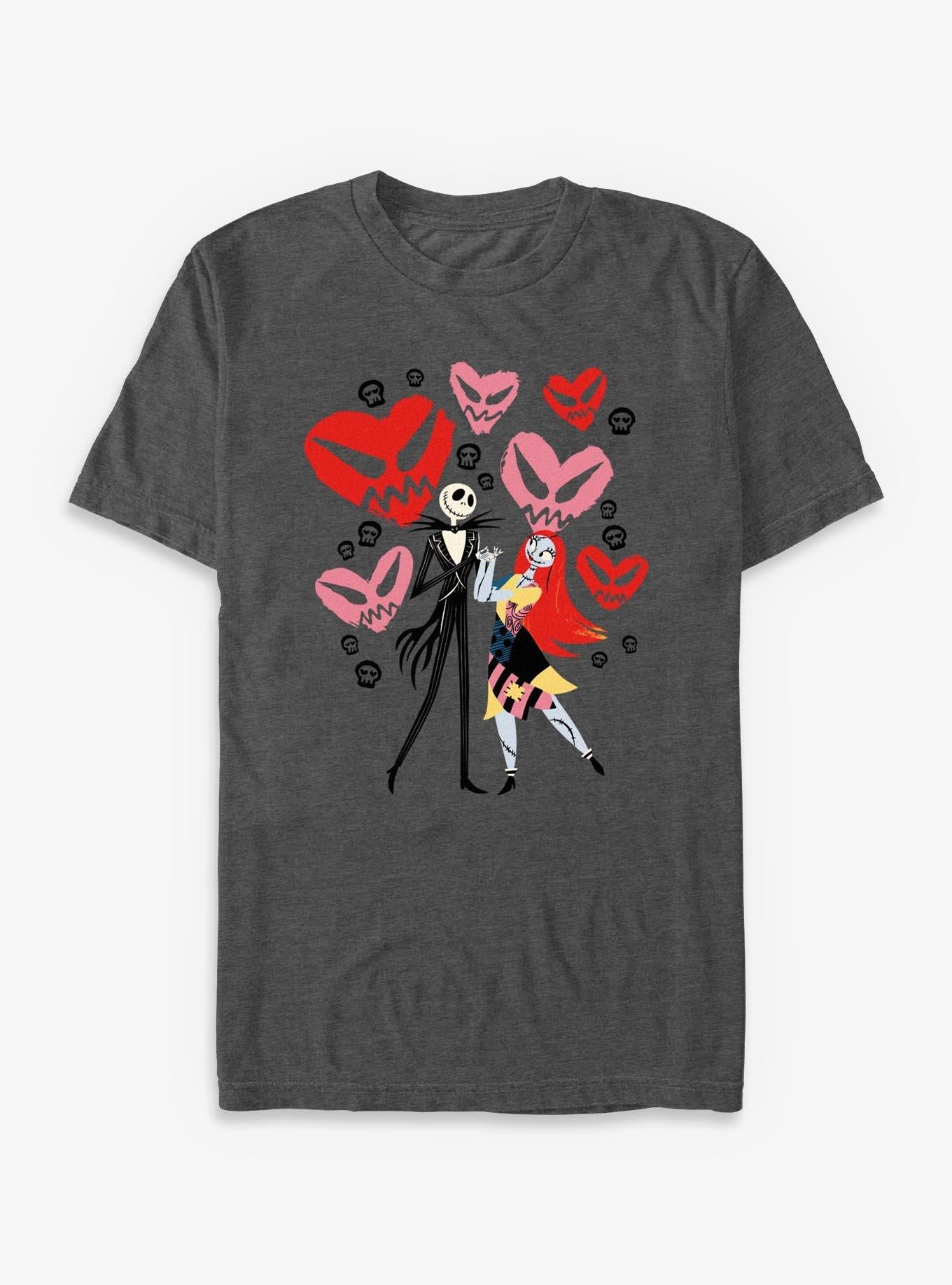 Disney The Nightmare Before Christmas Jack Sally Creepy Hearts T-Shirt T-Shirt | Exclusive Edition | Trending Now