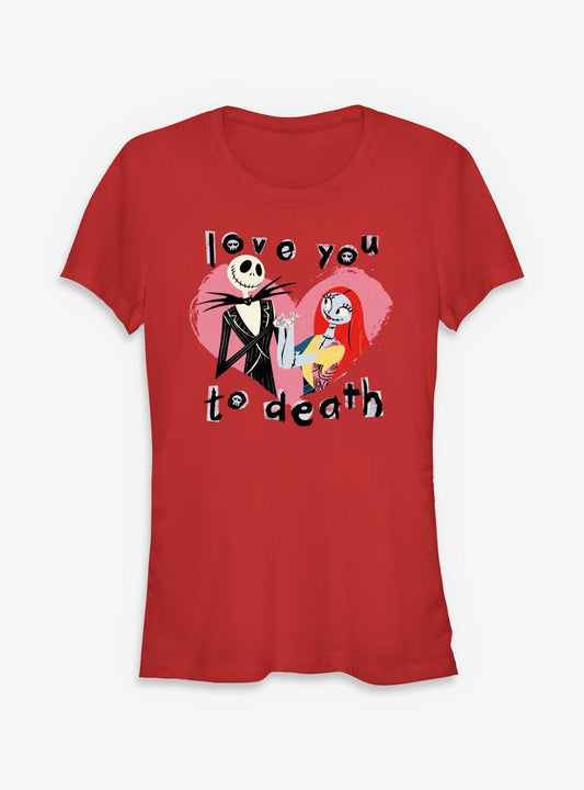 Disney The Nightmare Before Christmas Jack Sally Love You To Death Girls T-Shirt T-Shirt | High-Quality Print | Great Gift Idea
