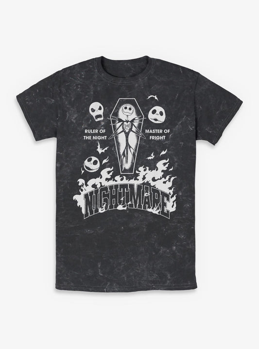 Disney The Nightmare Before Christmas Jack Ruler Of The Night Mineral Wash T-Shirt T-Shirt | High-Quality Print | Perfect For Daily Wear