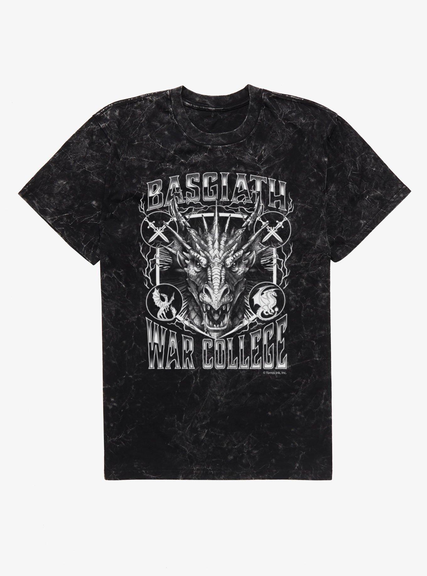 Fourth Wing Basgiath War College Dragon Head Mineral Wash T-Shirt Hot Topic Excluisve