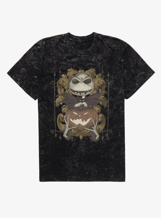 Disney The Nightmare Before Christmas Jack Pumpkin Flourish Mineral Wash T-Shirt Hot Topic Exclusive T-Shirt | Premium Graphic | Trending Now