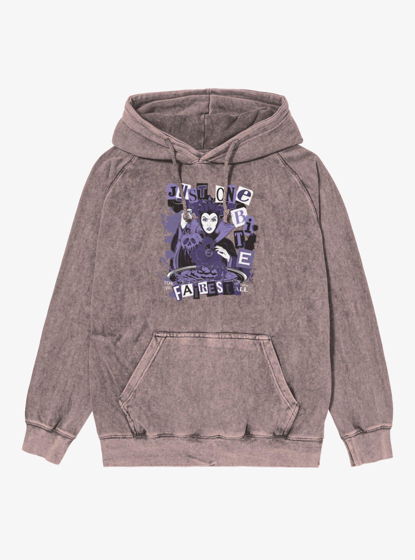 Disney Villains Snow White Evil Queen Just One Bite Block Letters Mineral Wash Hoodie Hot Topic Exclusive