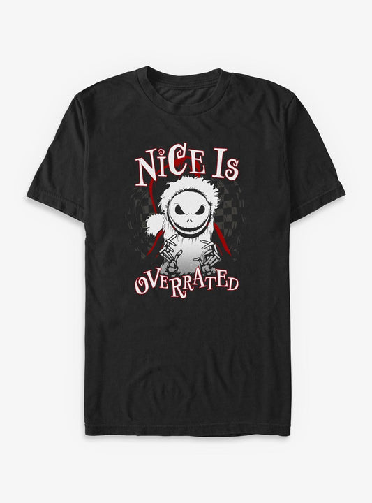 Disney The Nightmare Before Christmas Santa Jack Nice Is Overrated Big Tall T-Shirt T-Shirt | High-Quality Print | Great Gift Idea