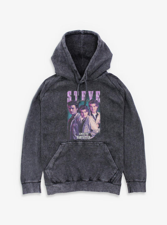Stranger Things Steve Harrington Collage Mineral Wash Hoodie