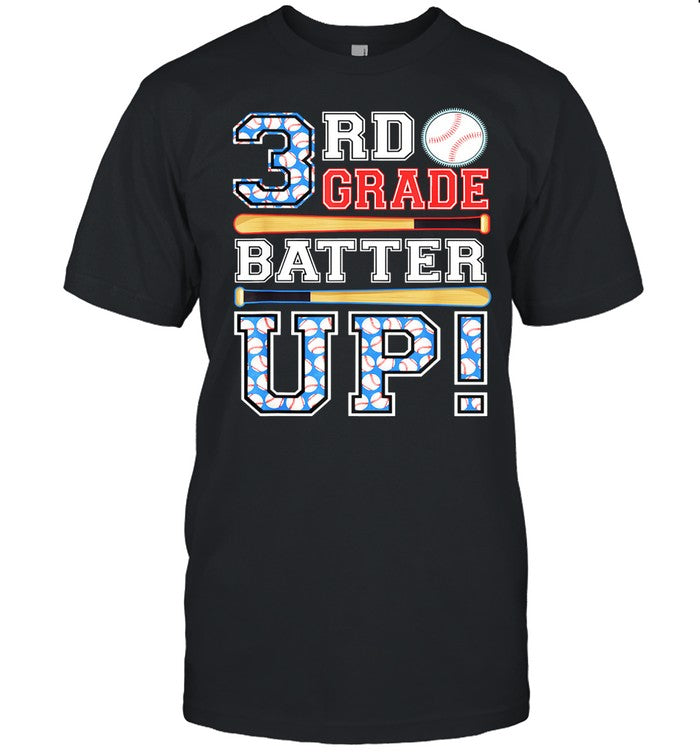 3rd Grade Batter Up Baseball Third Grade Back To School shirt