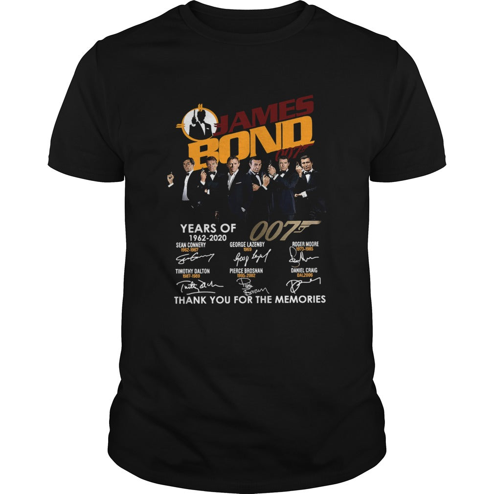 58 Years Of James Bond 007 Thank You For The Memories Signatures shirt