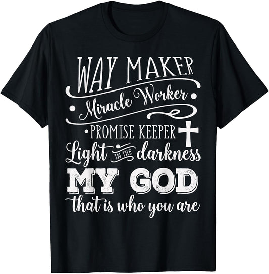 Vintage Way Maker Miracle Worker My God Christian Saying