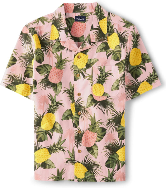 The Children's Place Men's Short Sleeve Button Down Shirt