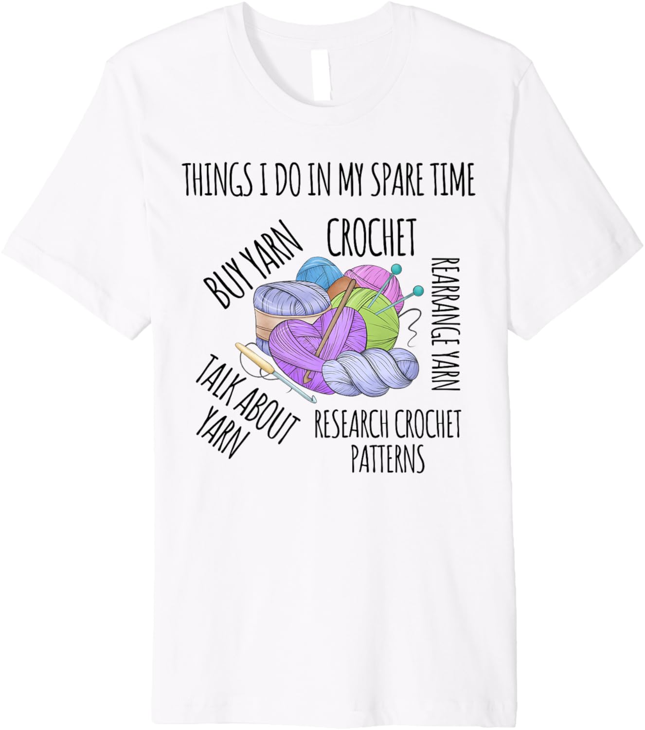 Funny Saying In My Spare Time Talk About Yarn Women Crochet Premium