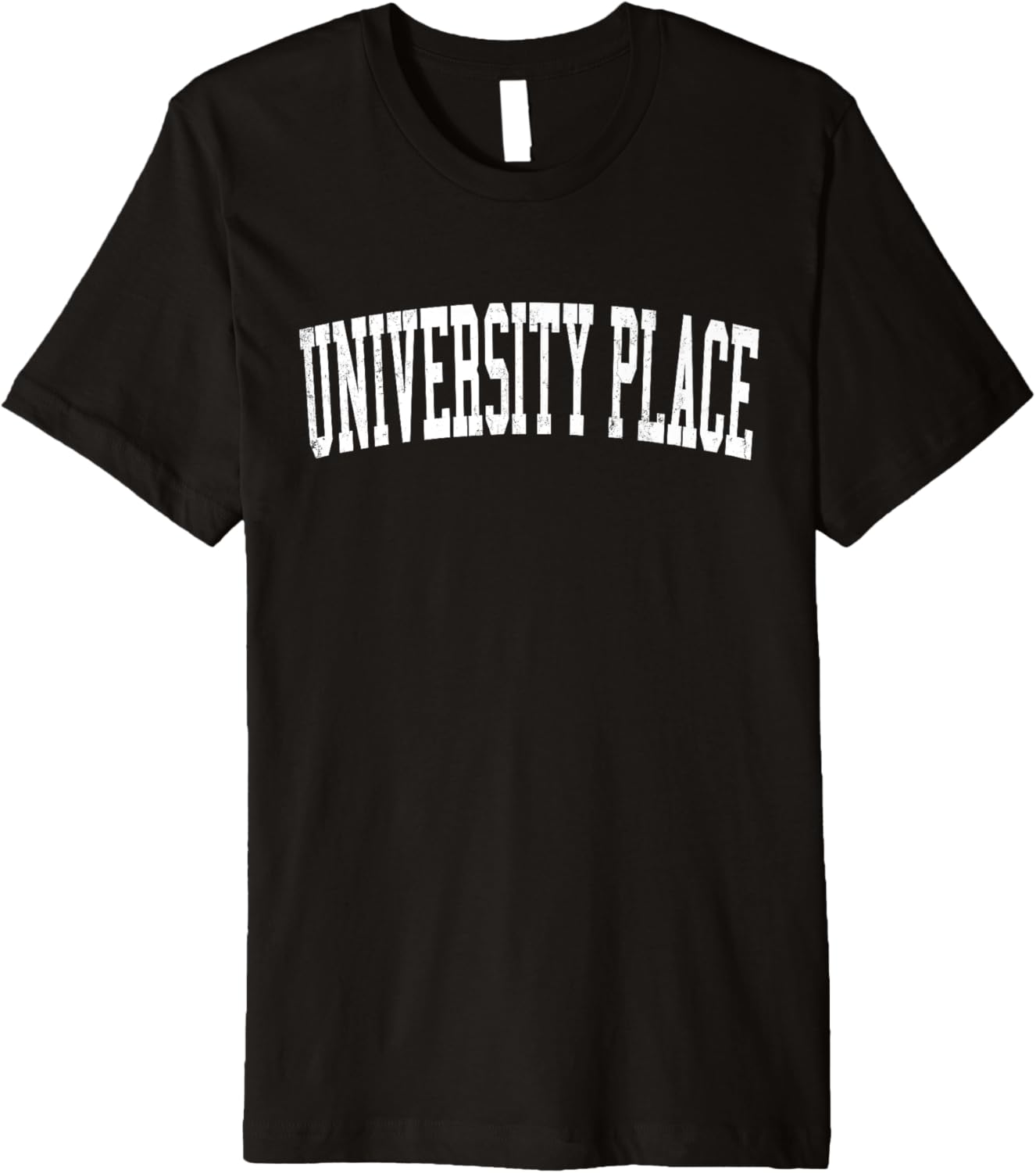 Vintage University Place WA Distressed White Varsity Style Premium
