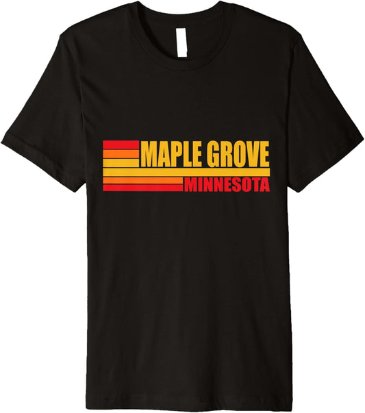 Red Retro Vintage Maple Grove Fun Real Place in Minnesota MN Premium