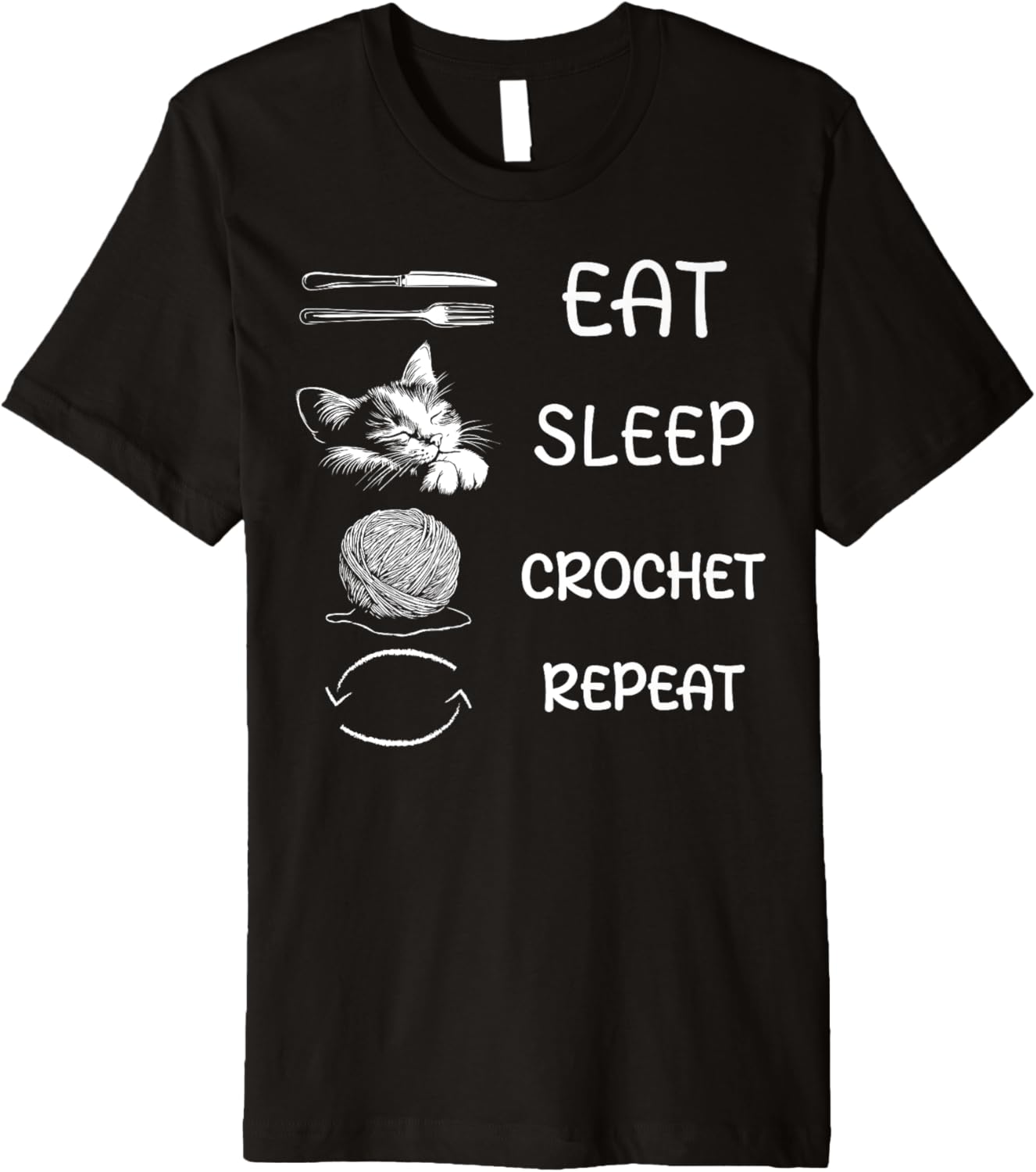 Eat Sleep Crochet Repeat Funny Yarn Crafting Sleep Pajama Premium