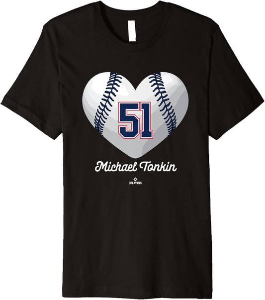 Baseball Heart Number Michael Tonkin Atlanta MLBPA Premium