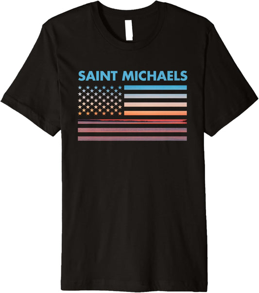 Vintage Sunset American Flag Saint Michaels, Wisconsin Premium