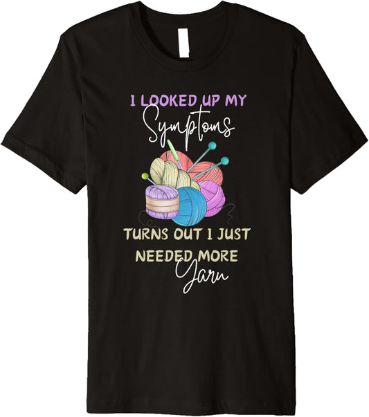 Funny Knitting Tee Yarn Lover Cute Crafty Knitter Premium