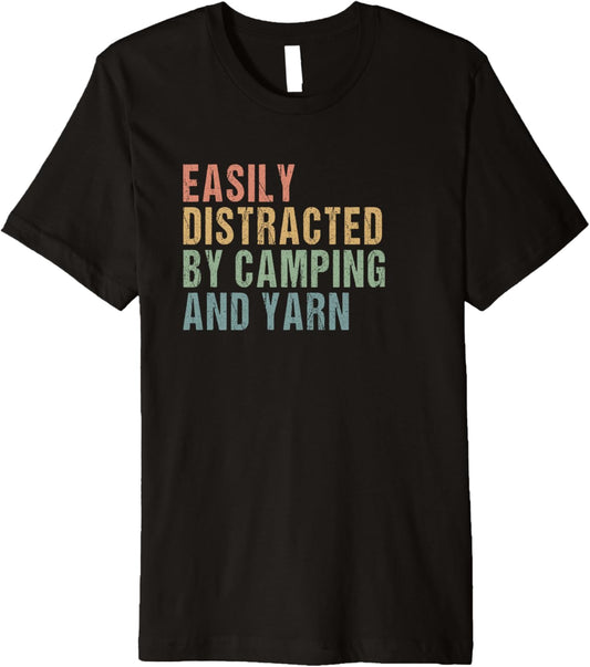 Easily distracted by camping and yarn - knitting lover Premium