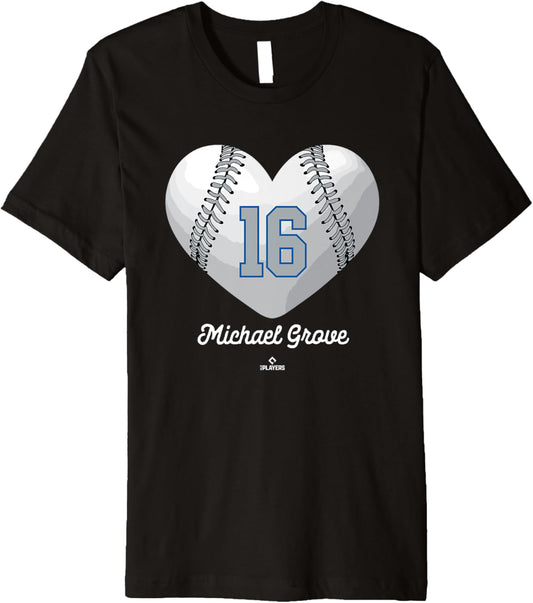 Baseball Heart Number Michael Grove Los Angeles MLBPA Premium