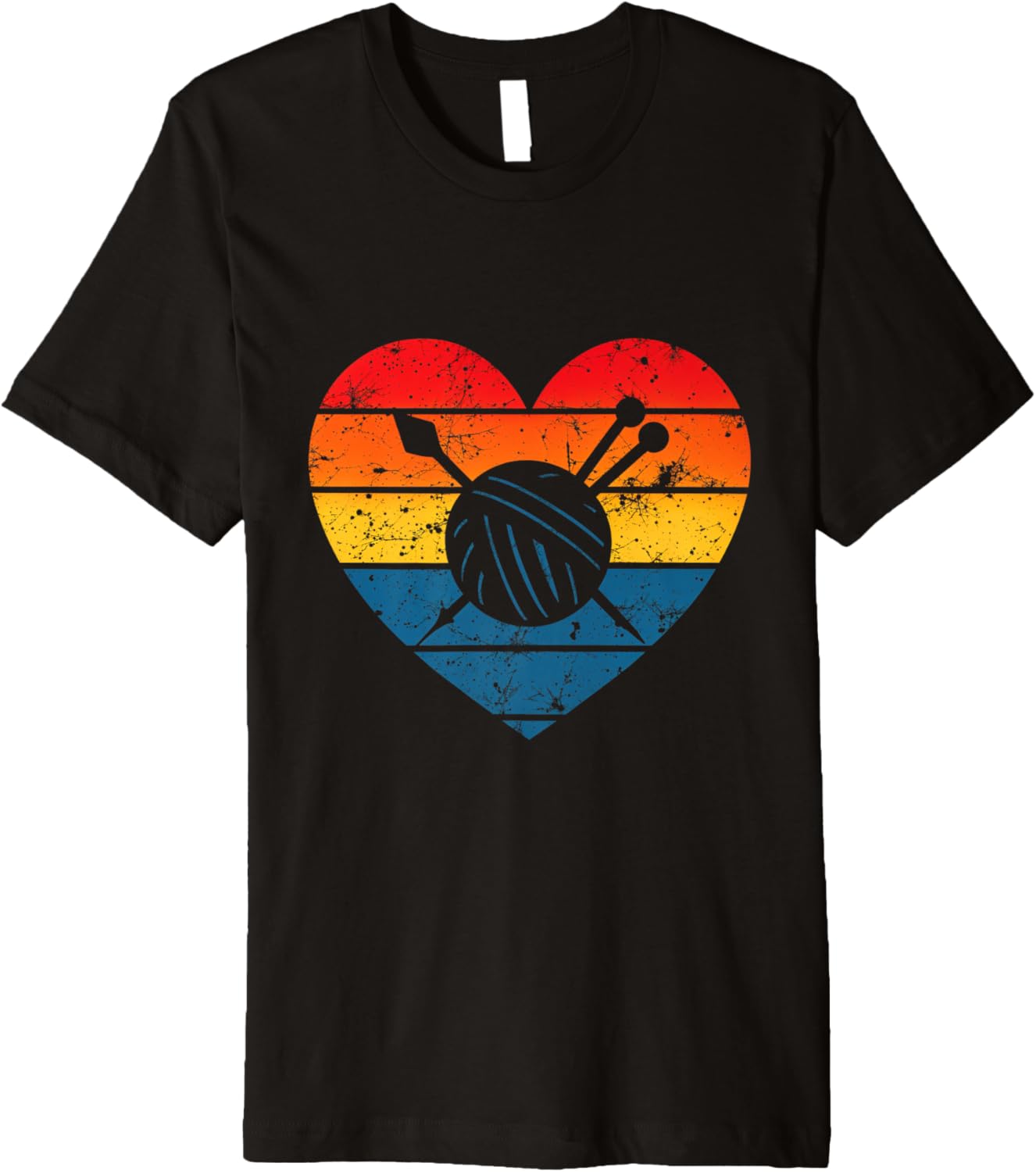 Yarn Love Knitting Crochet Heart Retro Yarn Arts Crafts Premium