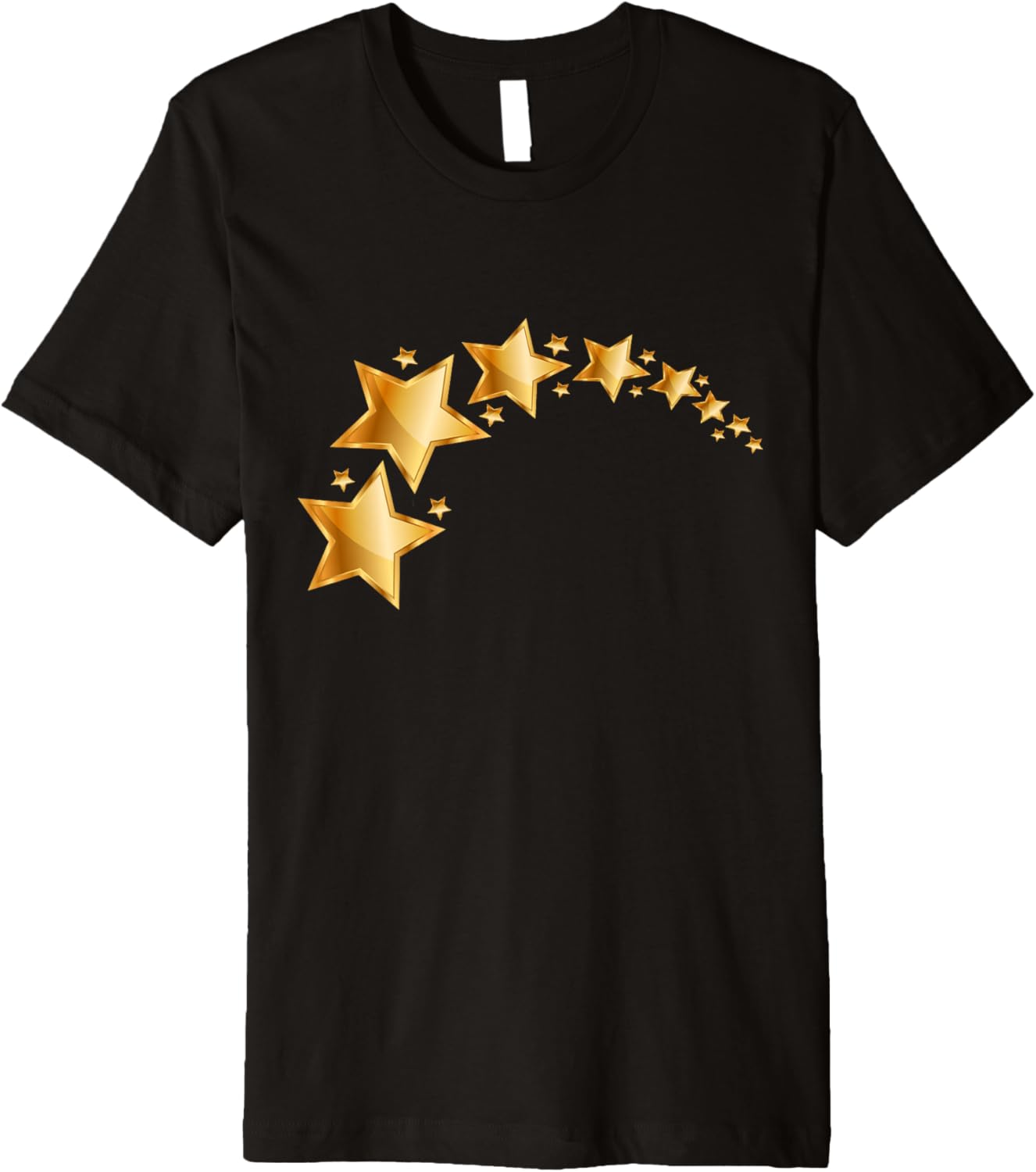 Black T-Shirt With Stars: Black T-Shirt With Gold Stars Premium
