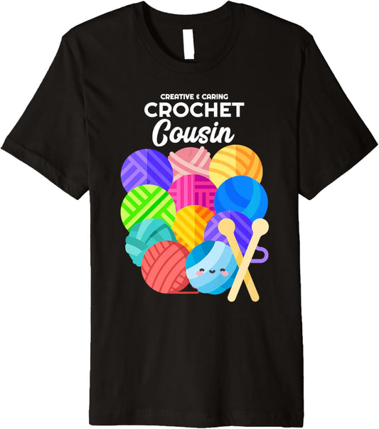 Crochet Cousin Hobby Crocheter Knitter Balls of Yarn Premium