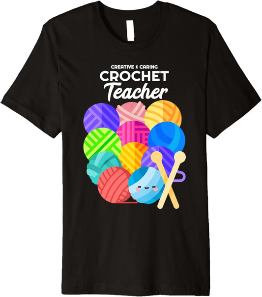 Crochet Teacher Hobby Crocheter Knitter Balls of Yarn Premium