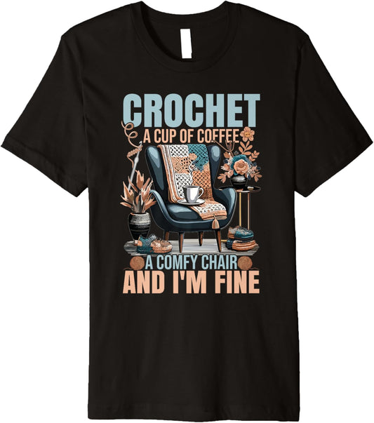 Yarn Crocheter Coffee Crochet Quote Crocheting Premium