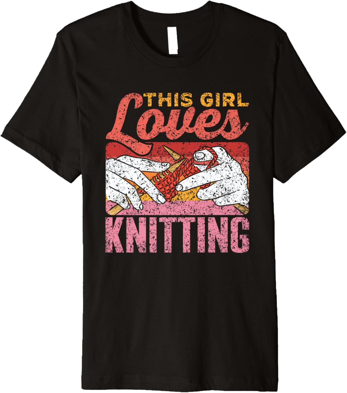 This Girl Loves Knitting Knit Knitter Hobby Yarn Knitting Premium