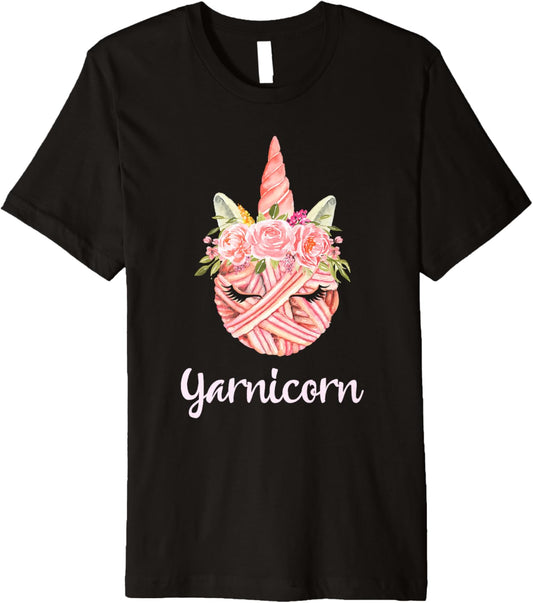 Funny Crochet Unicorn Yarn Art Pictures Yarn Horn Premium