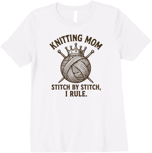 Womens Knitting Mom Yarn Queen Vintage Funny Yarn Ball Premium