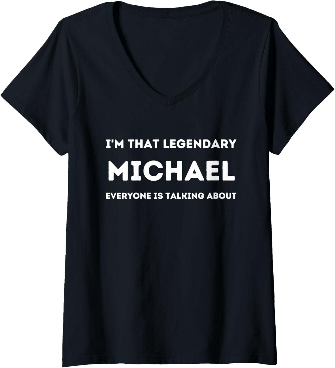Womens MICHAEL Personal Name First Name Funny MICHAEL Custom Name V-Neck