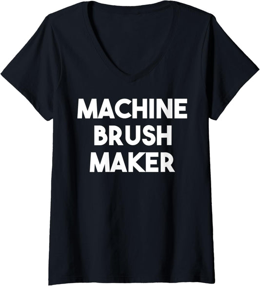 Womens Machine Brush Maker V-Neck