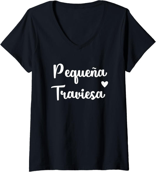 Womens Pequena Traviesa Latina Women Troublemaker V-Neck