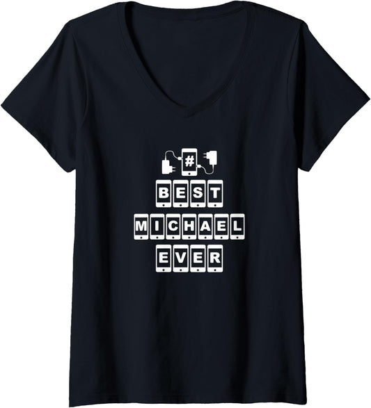 Womens Michael Name Shirt Best Michael Ever Gift For Michael V-Neck