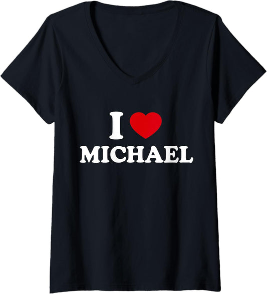 Womens I Love MICHAEL V-Neck