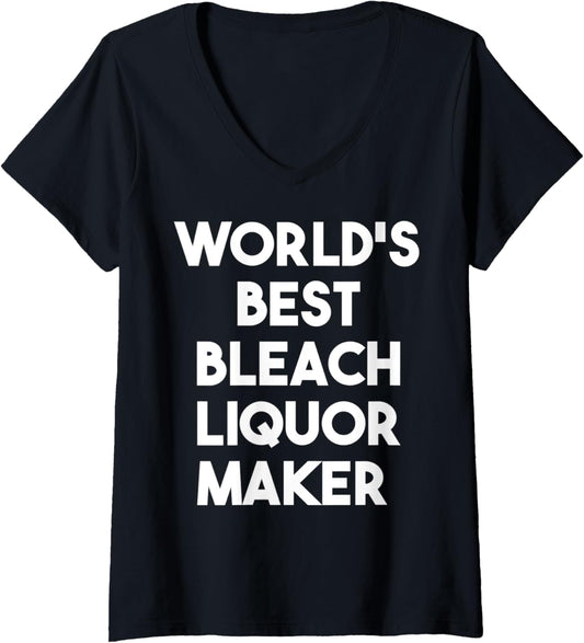 Womens World's Best Bleach Liquor Maker V-Neck