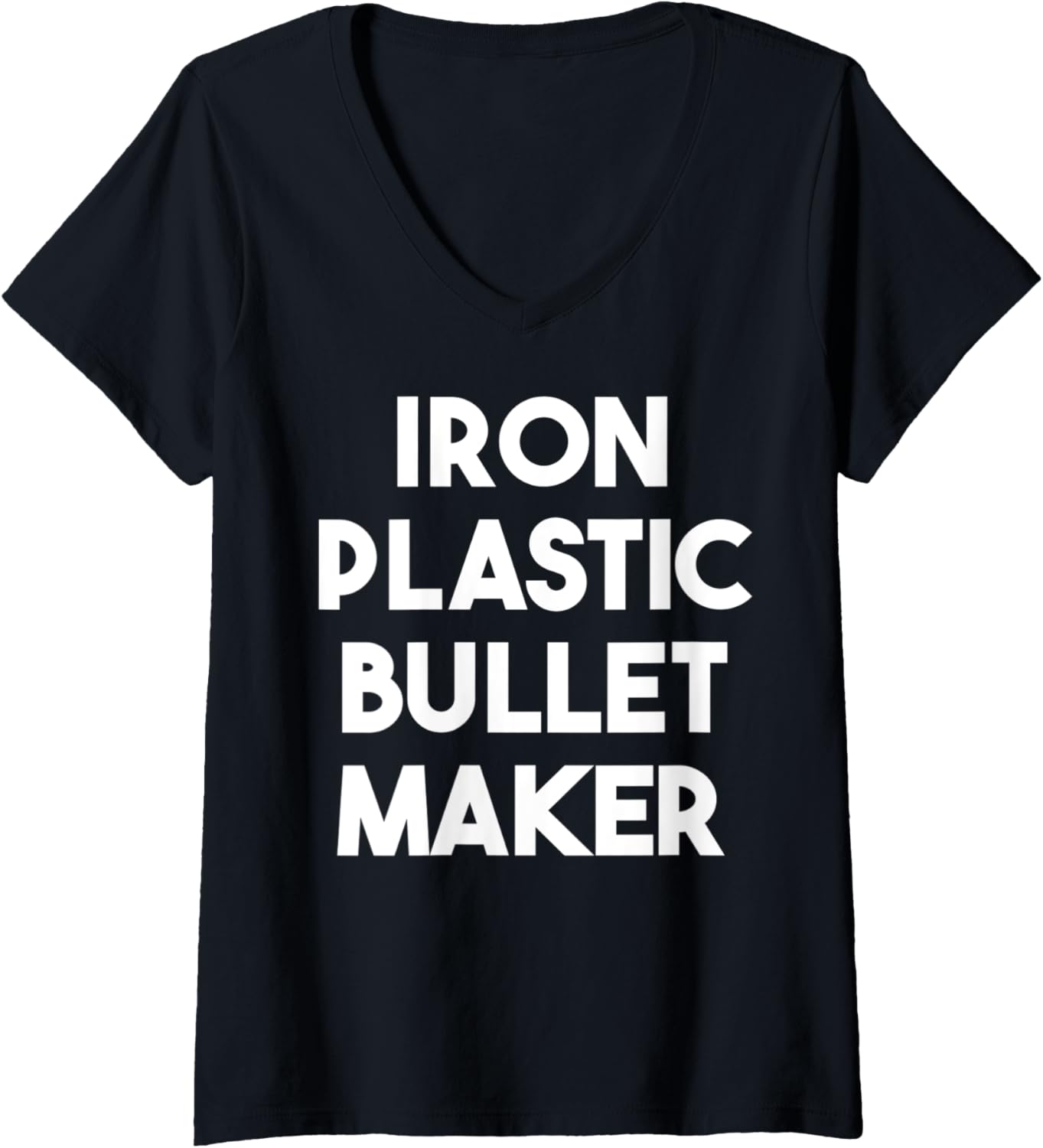 Womens Iron Plastic Bullet Maker V-Neck
