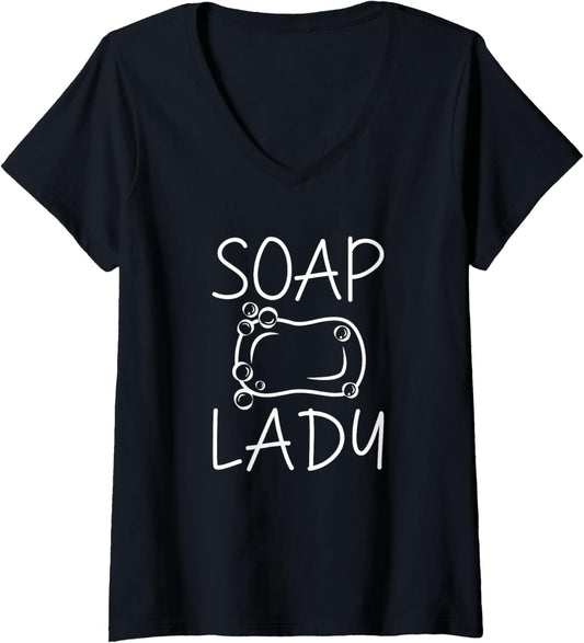 Womens Soap Lady Soap Making Soap Maker V-Neck