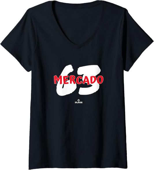 Womens Name and Number Michael Mercado Philadelphia Baseball MLBPA V-Neck