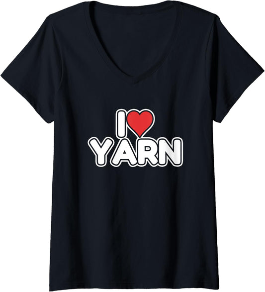 Womens I Love Yarn V-Neck