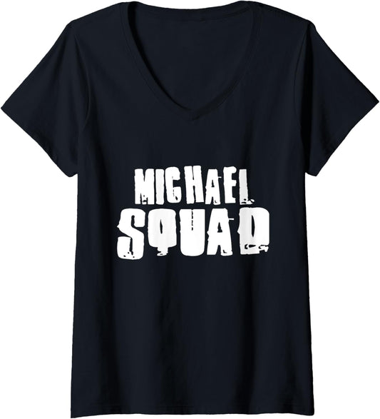 Womens MICHAEL Squad T-Shirt Name Funny MICHAELS V-Neck