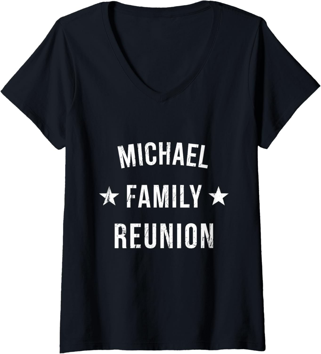 Womens MICHAEL Family Reunion Matching Squad First Last Name V-Neck