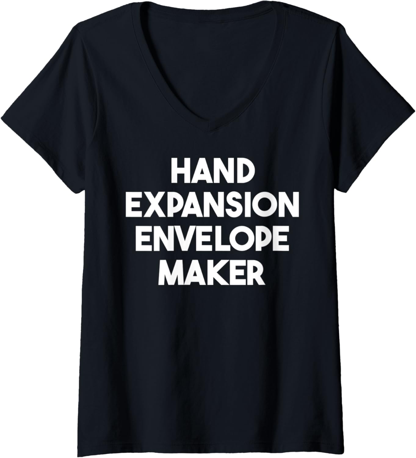 Womens Hand Expansion Envelope Maker V-Neck
