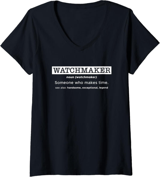 Womens Watchmaker Definition Watch Maker Horologist V-Neck